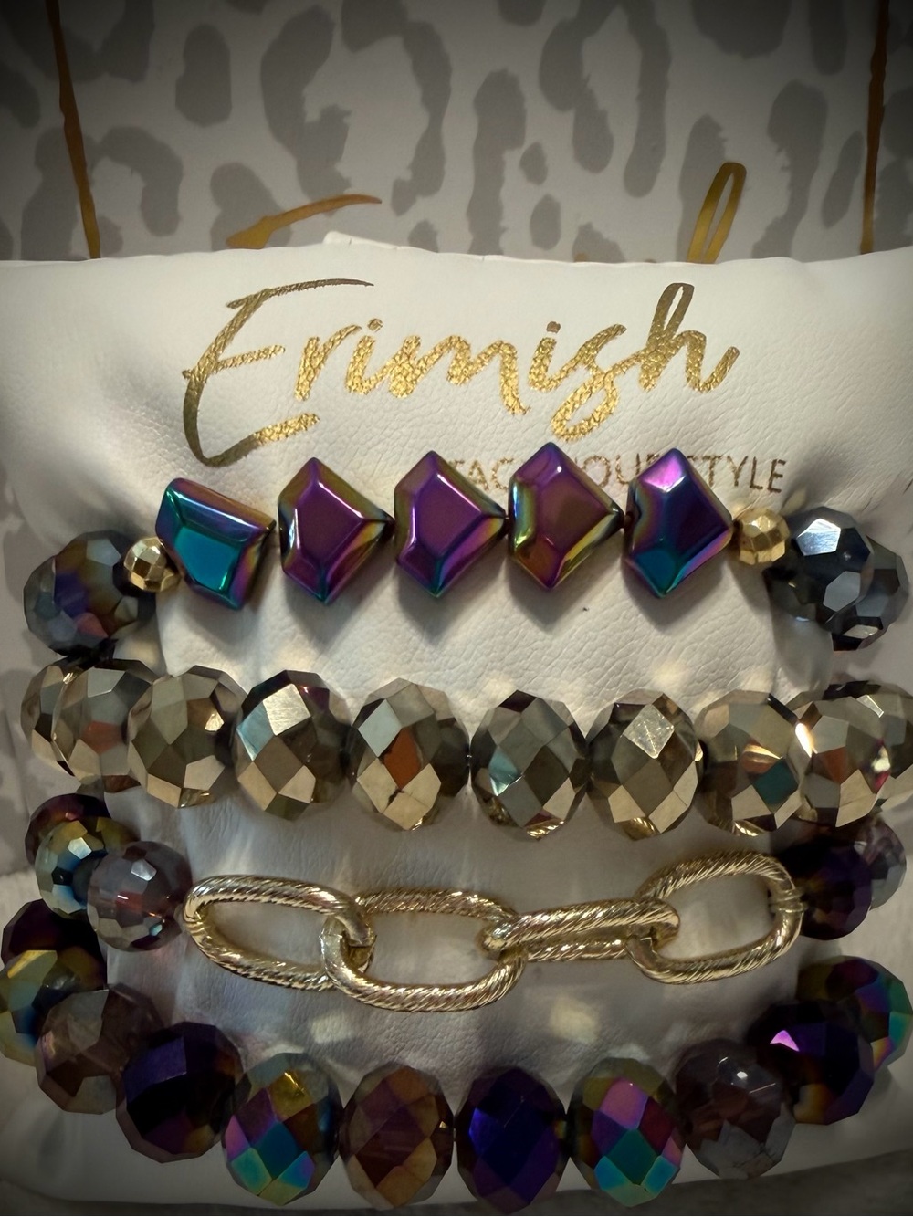 New ERIMISH Bracelets 4 pc - Iridescent- Custom Regular, Kids Or Extended Size